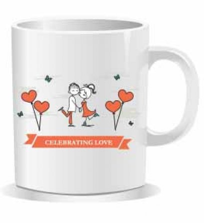 แก้วน้ำสกรีนสี Celebrating love coffee mug